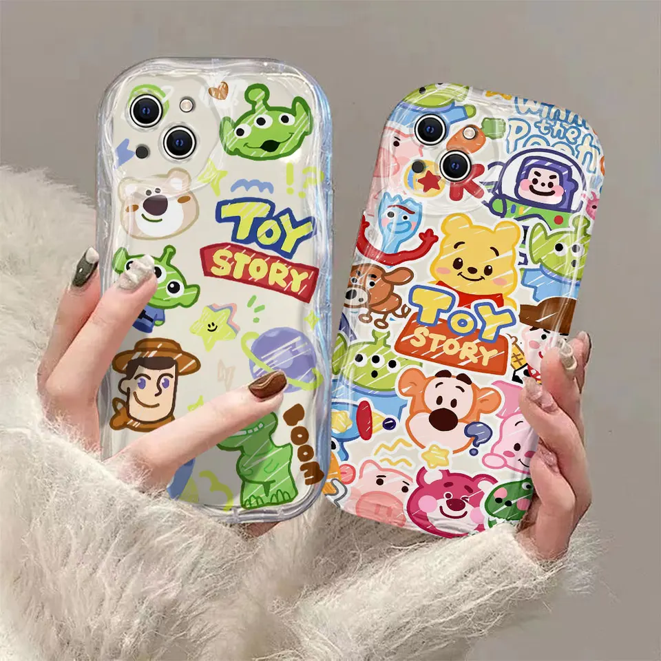 Cute Toy Story Lotso Woody 3D Wave puzdro pre Samsung A73 A72 A71 A55 A54 A53 A35 A34 A33 A25 A24 A23 A15 A14 A13 A13 A05 A04 5G Cover Cover Cover
