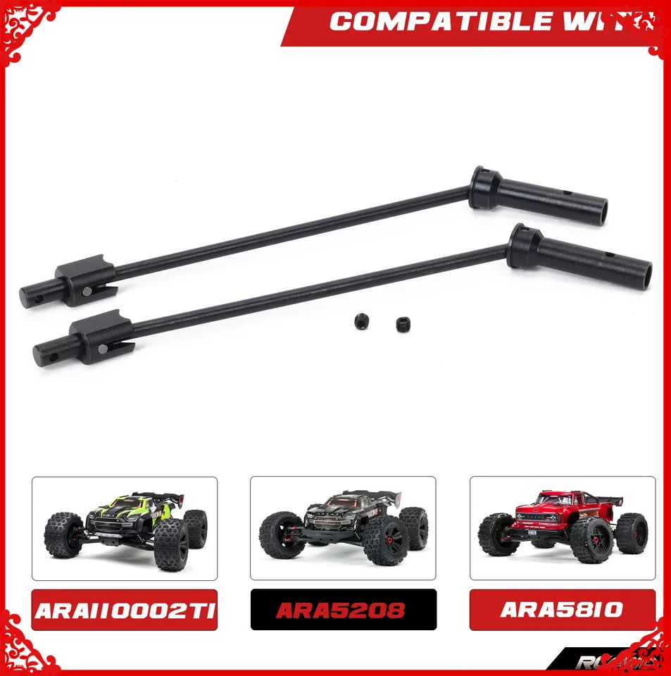 CVD hnací hriadeľ 182 mm dogbone (kolík zahustená na 4 mm) a oceľová nápravy CVD pre Arrrma 1/5 8S BLX Kraton Vyvrhnutá RTR a EXB ROLLER UPGRADES