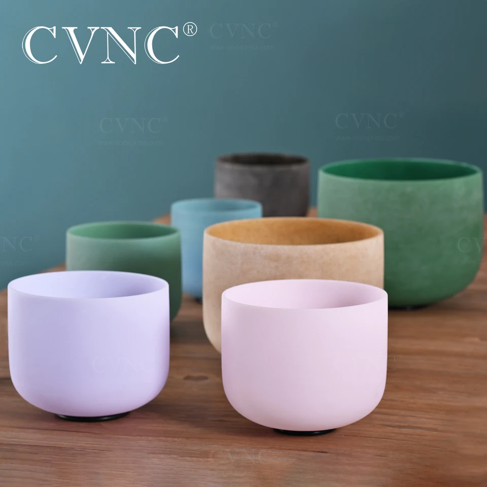 CVNC 10 palcový drahokam fúzový fúzový matný kremeň Crystal Singing Bowl Chakra 440/432Hz pre zvukové hojenie a meditáciu s paličkou