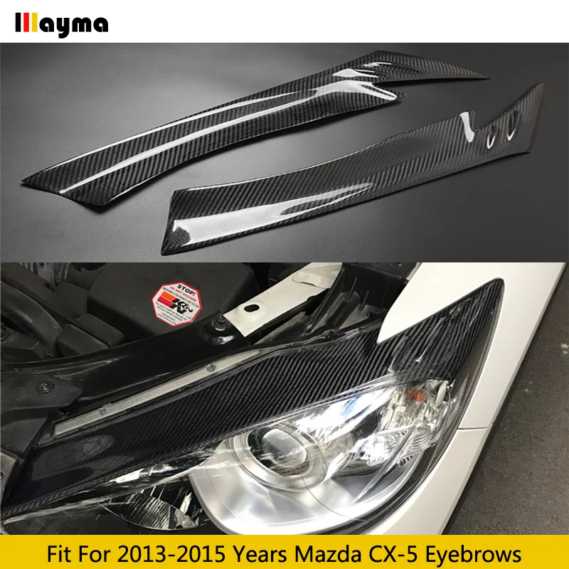 CX-5 Uhlíkové vlákno svetlometový kryt viečok predné svetlo Light Light Forming Tress pre Mazda CX5 2.0L 2.5L 2013 2014 2015 2015 2ks