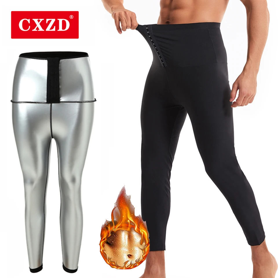 CXZD pánske telo shaper brucha reduktor Thermo sauna potné nohavice pása Tréner TUP FURING SHAWEAR WORKOUT FITNESS Legíny