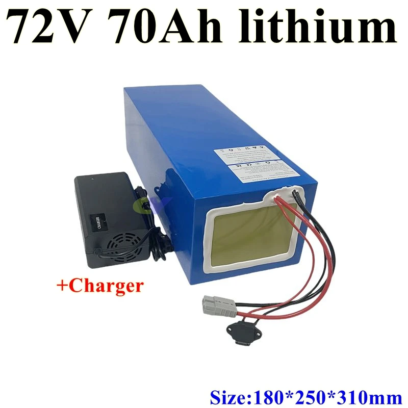 CY 72V 70AH lítium-iónovej batérie Li-Ion so 100A BMS pre 6000 W na bicykli Tricycle Scooter Conorklift +10A nabíjačka