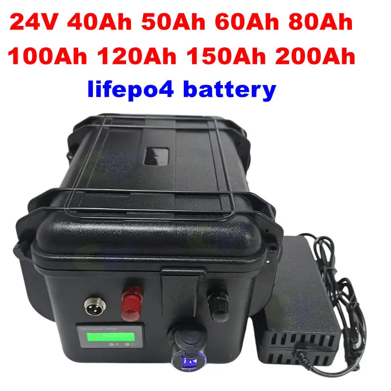 Cy nepremokavý 80AH 24 V 100AH ​​LIFEPO4 batéria 60AH 150AH 24 V 50AH lítia na trolling motorového rybolovu nafukovacie kempingové kempingy EV