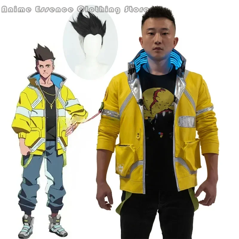 Cyber-punk David Martinez Cosplay kostýmy žltý svetelný kabát anime edgerunners rola hra halloween party bundy pre človeka