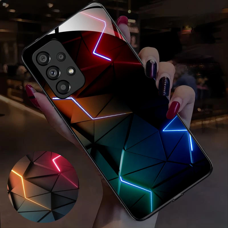 Cyberpunk Style Smart Phone Pase Luminát LED blesk pre Samsung S23 S22 Ultra S21 Plus S20FE A73 A53 A33 A72 A52 Blikanie hovoru
