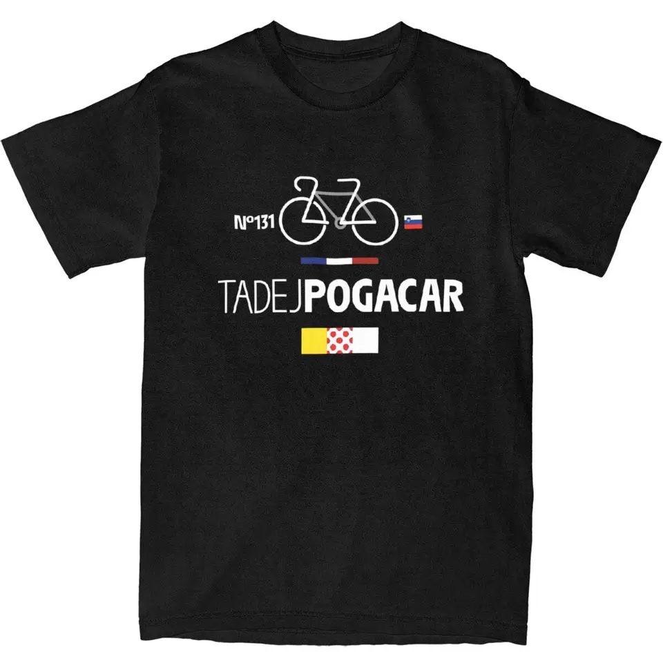 Cyklistika Tadej Pogacar Tričko Pánske bavlnené tričká pláž o krk turné de France Pogi Team Conyber tričko s nadmerne veľkým vrcholom