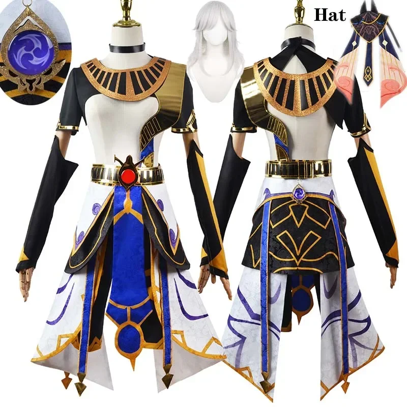 Cyno Cosplay kostým parochňou oblek pre muž Mihoyo Summeru Halloween Karneval Party Anime Cyno Outfits s klobúkom