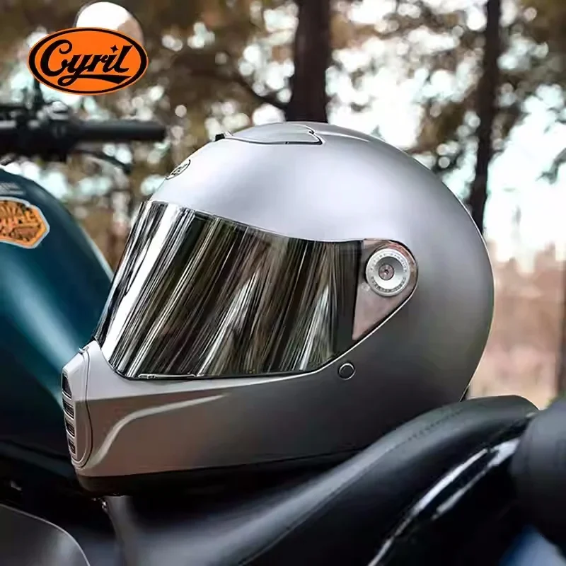 Cyril 390a Hot Blooded Retro ostré ústa plná prilba Motocyklová prilba zimná cyklistika Cruise Cruise Motocykel Motocross