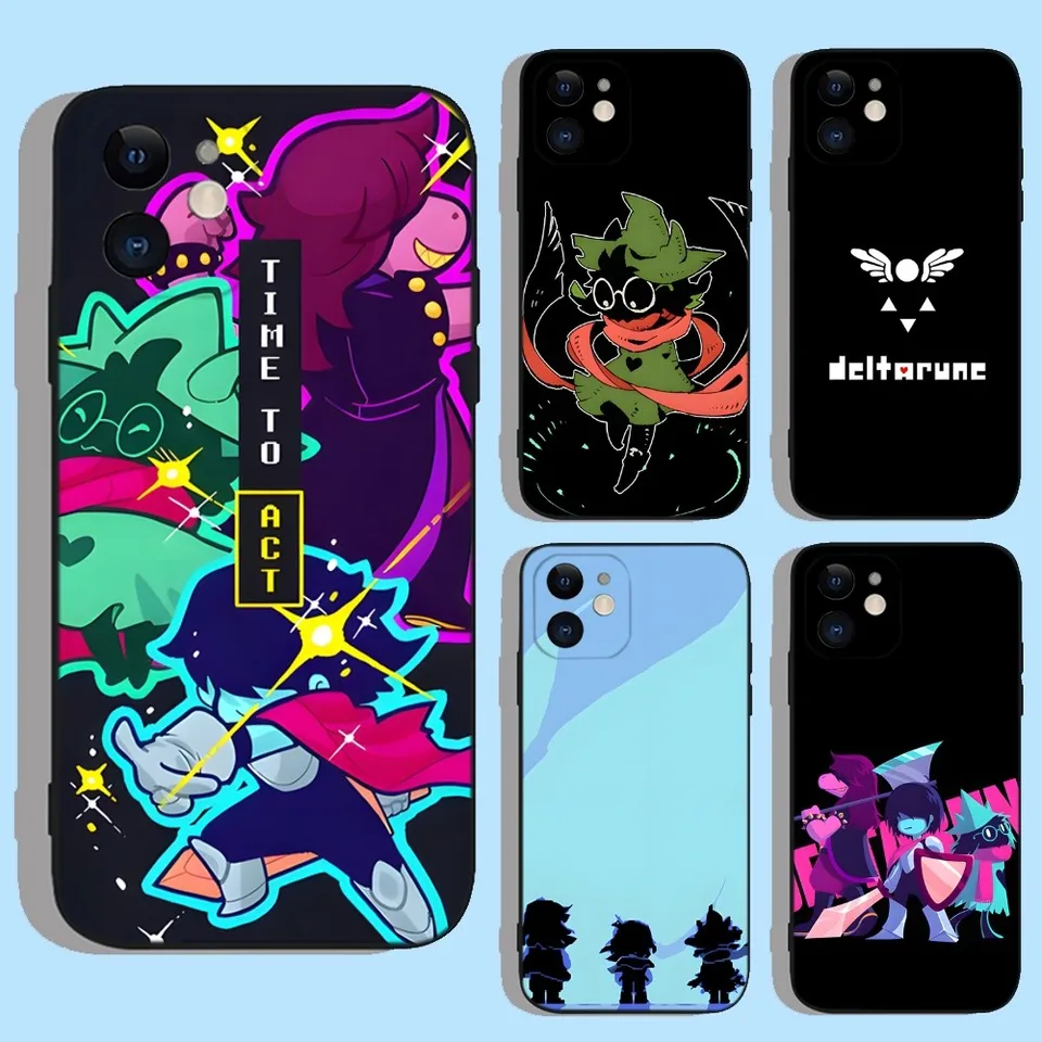 D-Deltarune Ralsei telefónny puzdro pre Apple iPhone 15,14,13,12,11, XS, XR, X, 8,7, Pro, Max, Plus, Mini Silikone Black Cover