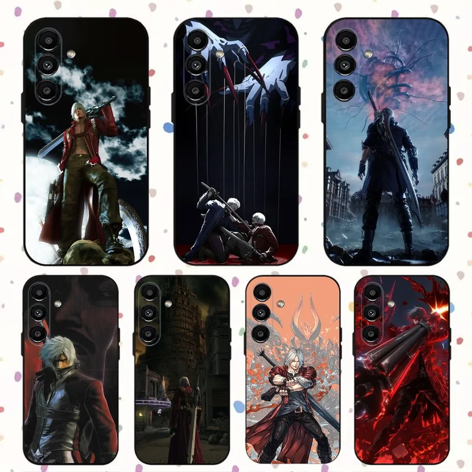 D-Devil May Cry 5 Puzdro na telefón pre Samsung S24, S21, S22, S23, S30, Ultra, S20, Plus, Fe, Lite, Note, 10,9,5 G čierny mäkký kryt