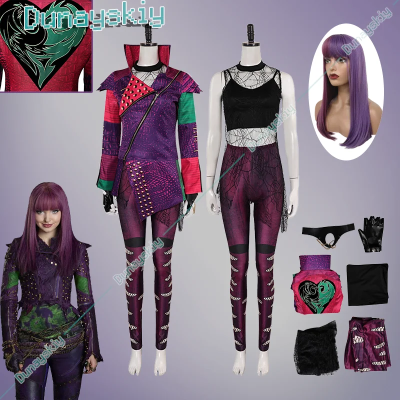 D-diváci cosplay fantazia Mal kostým maskovanie pre dospelých žien na bundu nohavice roleplay outfits halloween karnevalové párty