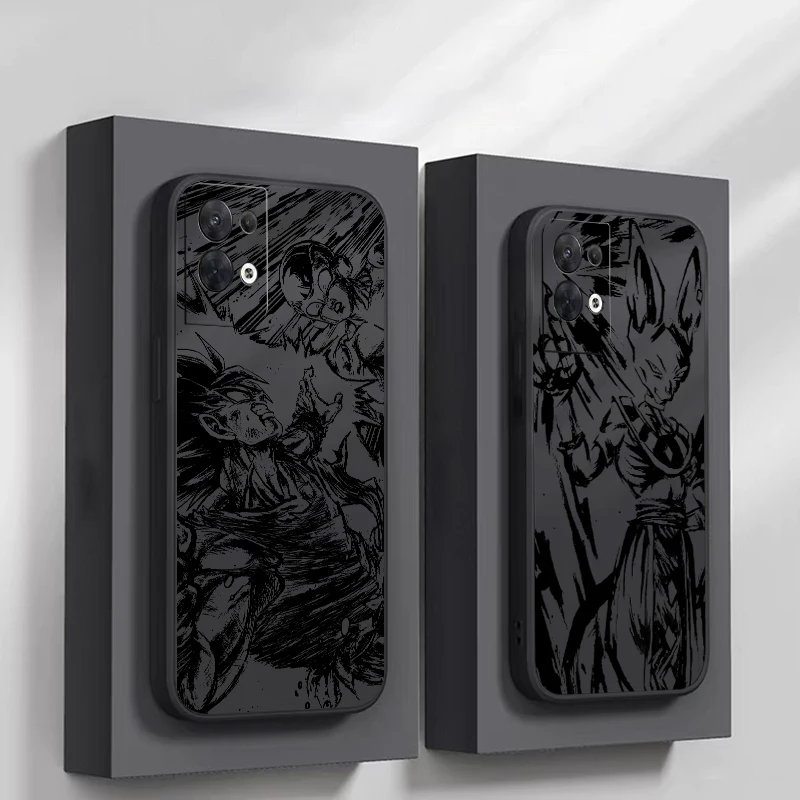 D-Dragons Balls Black Telefón puzdro pre Oppo Reno 9 8 7 Pro Lite 8T 8Z 7Z 5G OPPO Nájdite X6 X5 X3 Pro Lite Neo Coque