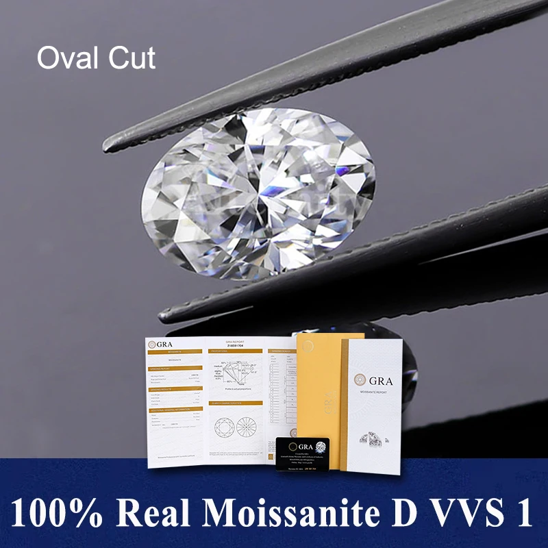 D Farba super biela moissanit Diamond Round / Oval / Oval / Hruška / Radiant / Emerald / Heart / Princess / Cushion / Asscher Shape Gra