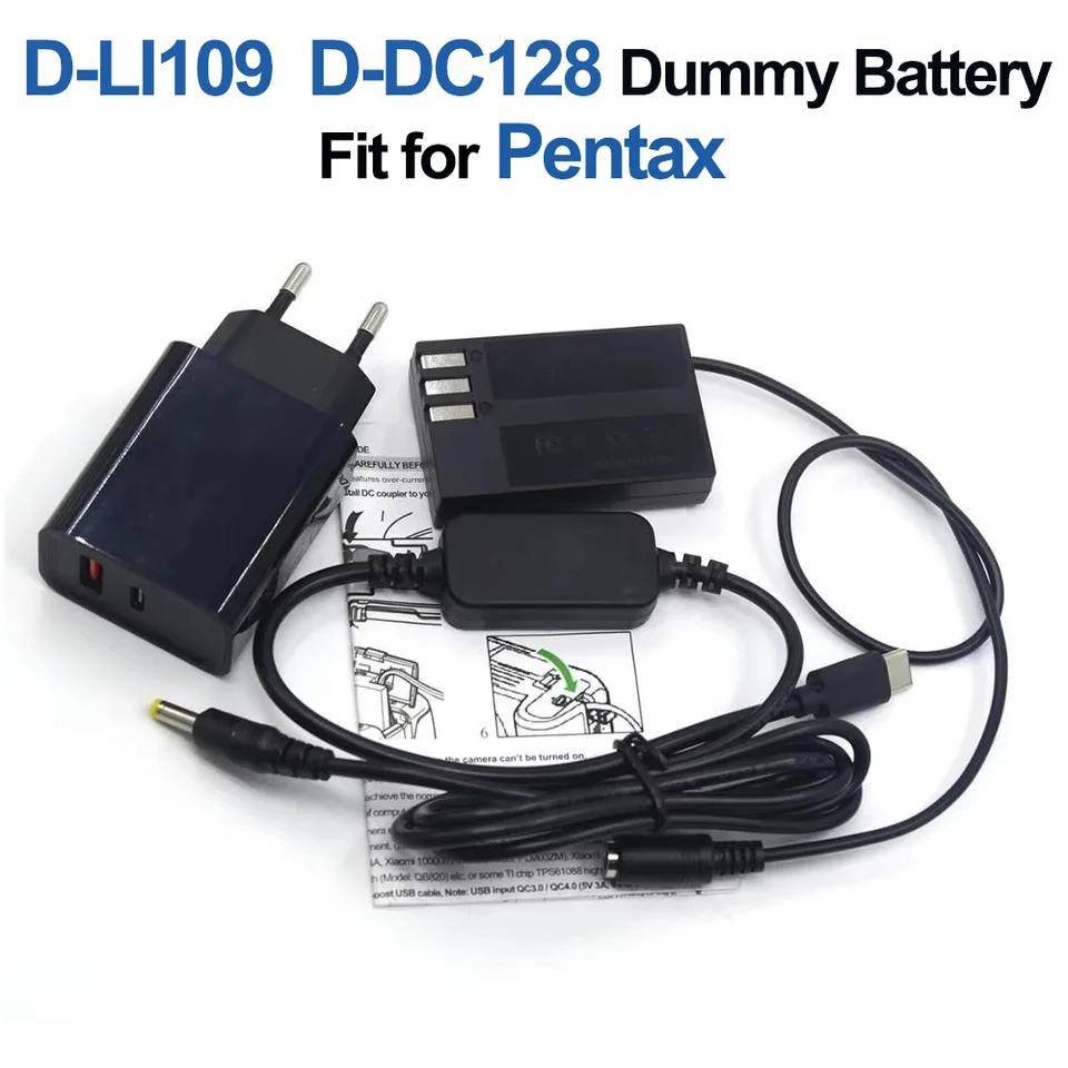 D-LI109 DUM) D-D-DC128 DC COUPLER USB C na DC kábel PD nabíjačku pre Pentax K-70 K-50 K-30 KR K-2 K-S1 K-S2 CAMERA