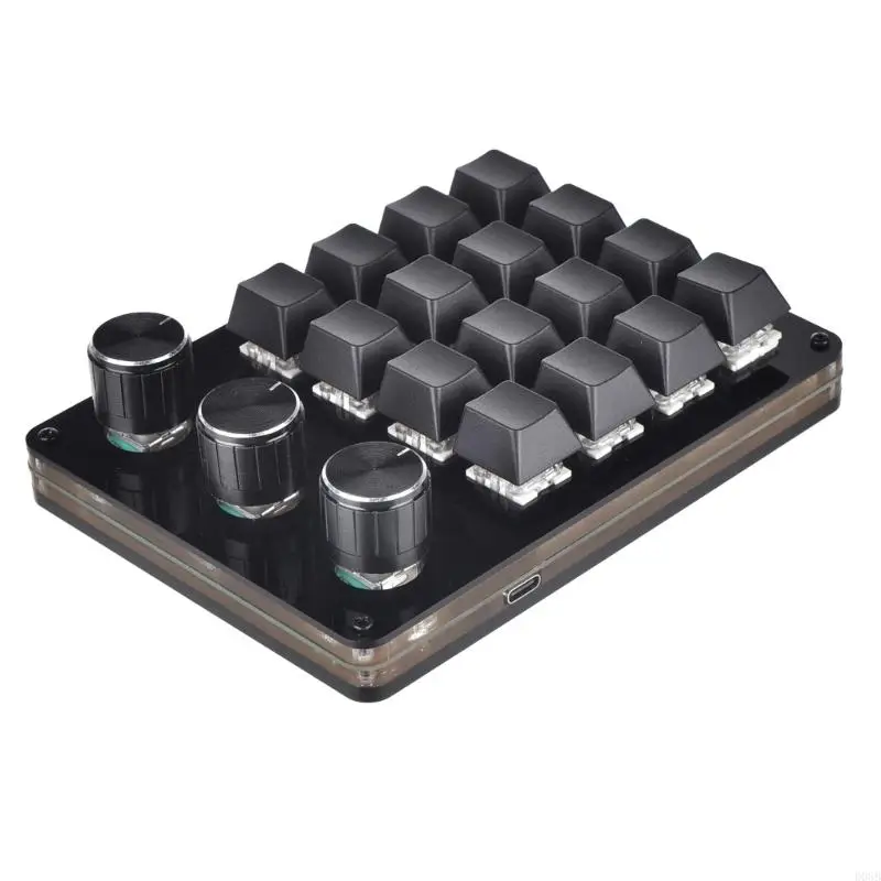 D08B Mini Keyboard 16 Kláves 3 Klávesnica Programovateľná klávesnica DIY Hot Swap Prispôsobenie