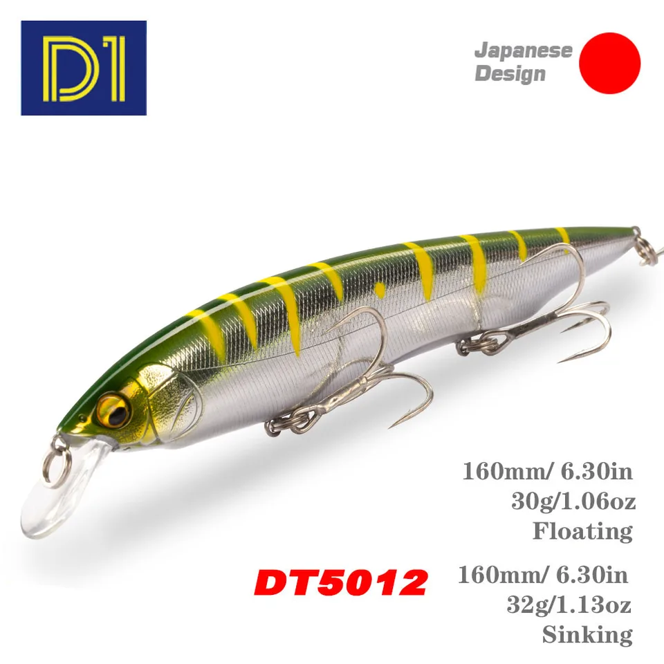 D1 Minnow Fishing Last Lure 160mmf/160mms Jerkbait Artificial Tungsten Peads Hard Wobblers Hĺbka 0,5 ~ 1 m pre Bass Pike Tackle 2021