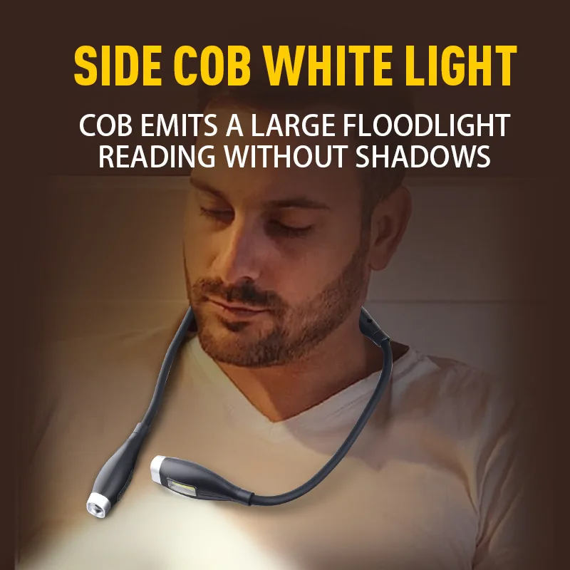 D2 LED čítanie krku lampa USB nabíjanie vnútornej študijnej knihy Light baterka Nočná bežecká pleta