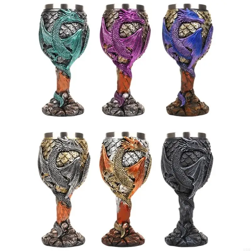D55F Dragon Roplided s vysokým stonkovým pohárom Elegantné pohár pre zberateľov vínny pohár