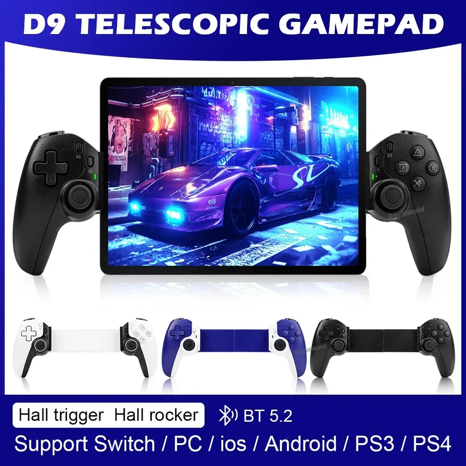 D9 mobilný telefón natiahnutia hier Controller Wireless Bluetooth kompatibilný PC Tablet pre prepínač/P3/PS4 Dual somatosenzory Control