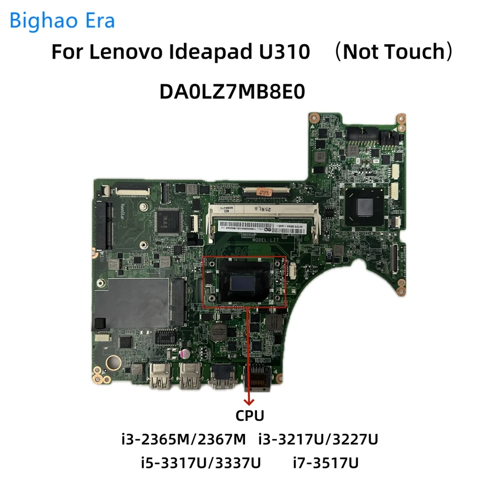 DA0LZ7MB8E0 pre Lenovo IdeaPad U310 NAPLATÝ DOBAD s I3-2365M I3-3217U I5-3317U I7-3517U CPU 90000733 (bez dotyku)