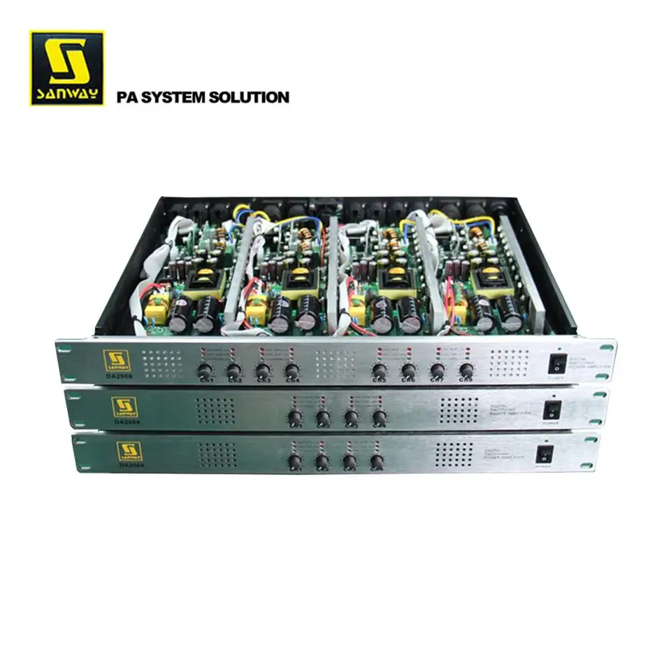 DA2504 1U 300W 4 kanál PA Classd Power zosilňovač pre kostol
