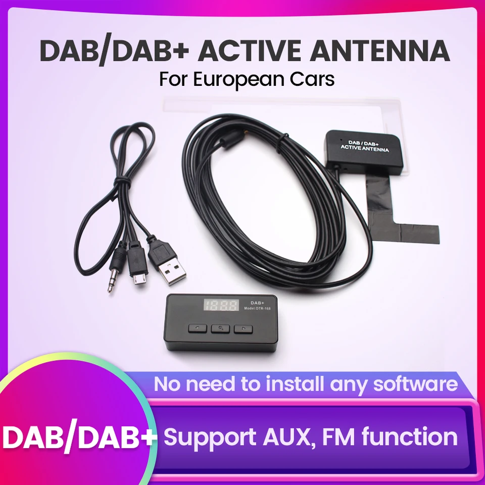 DAB/DAB+ aktívna anténa pre európske automobily Android Digital Broadcasting Funkcia Radio Radio podporuje AUX FM Multi Jazyk