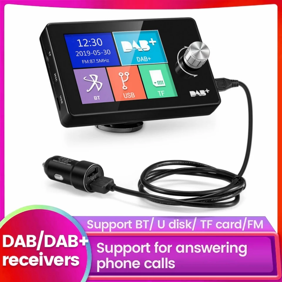 DAB/DAB+ prijímač 2,8 palca Color Display TFT LCD SCRON Európske autá FM Radio Digital Signal MP3 Stereo Broadcast Adapter TF BT