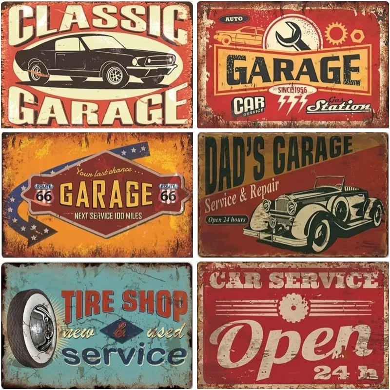 Dad's Garáž kovové značky plagátu vinobranie trasa 66 kovový cínový cínový cín retro plaketa Garáž pneumatika Pneumatika