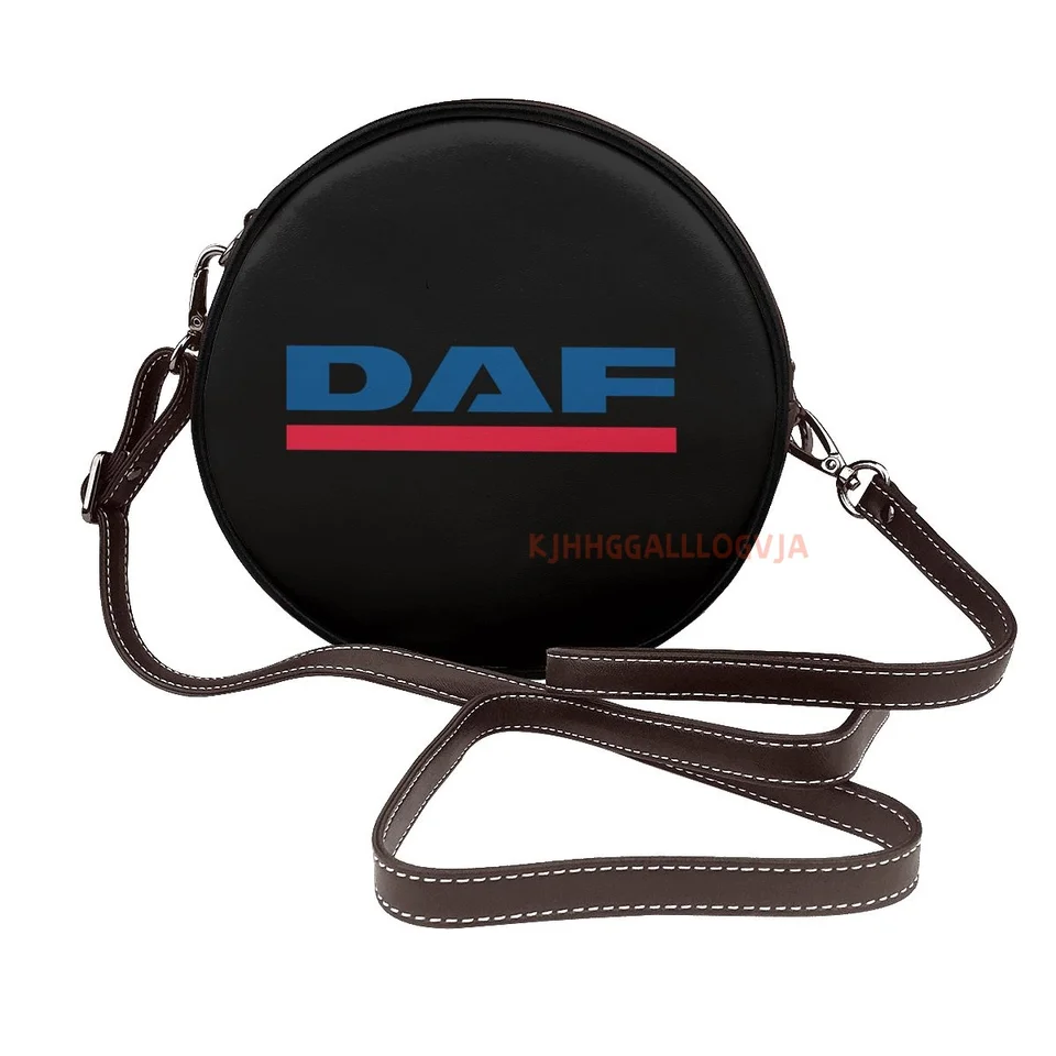 DAF Truck Pattern Fashion Women Crossbody Saddle Bag Pu Kožené malé kabelky kabelky Retro Circle