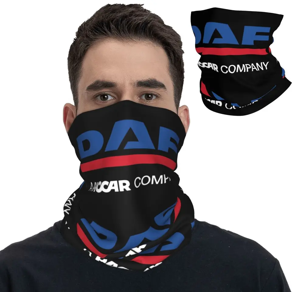 DAF Trucks Bandana Kryt Kryt potlačený závodný automobil čelný šál Viacúčelová maska ​​na tvár rybárska unisex dospelá zima