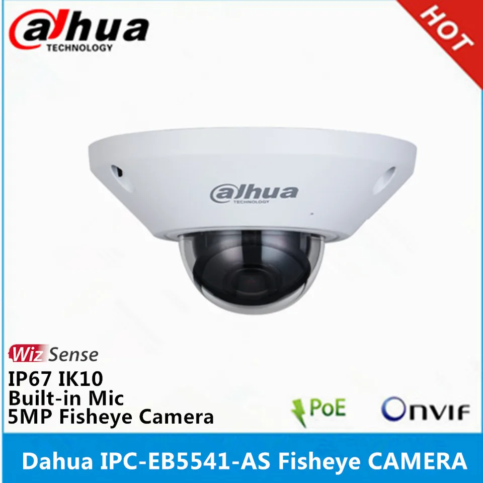 Dahua IPC-EB5541-AS Panorama 180 stupňa vstavaný mikrofón IP67 IK10 Poe 5MP Wizmind Network Fisheye Camera