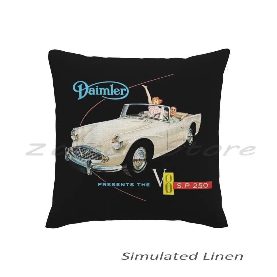 Daimler SP 250 V8 Dart Print Prispôsobenie vzoru ľanový plyšový vankúš vankúš Daimler sp250 Dart Car Classic