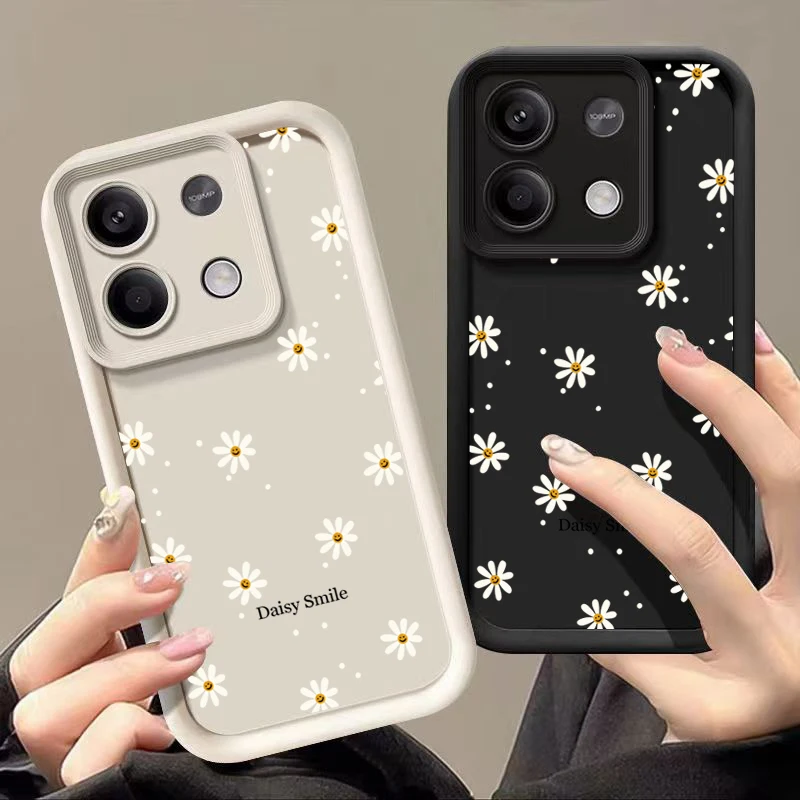 Daisy Flowers Matte Pase Pase pre Xiaomi Redmi Poznámka 13 12 Pro Plus 4G 5G 13C 12C Turbo 3 11 11S 10S 12s Stramproof Cover