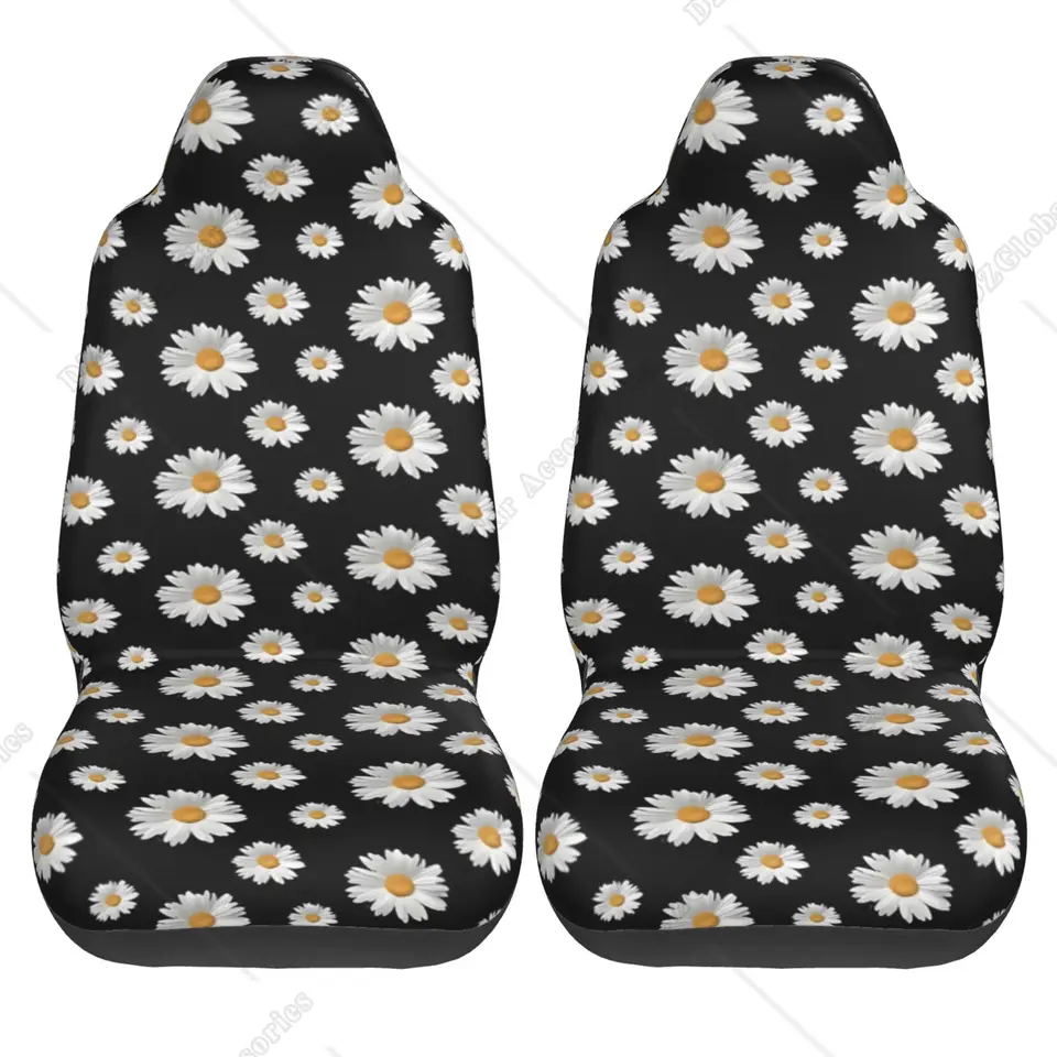 Daisy Flowers Pattern Car Covers Set sada 2-kusových automatických sedadiel ochrancov