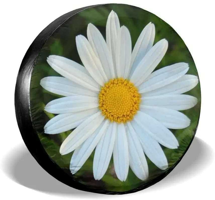 Daisy kvetinová náhradná pneumatika kryt nepremokavého prachového krytu UV Sun Wheel Cover Fit for Auto, príves, 16 palcov