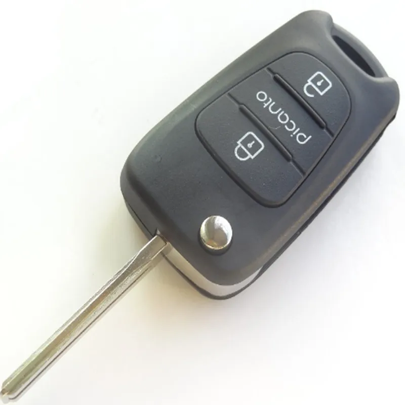 Dakatu 10ks 3 tlačidlá Flip Floding Remote Key Shell Fob FOB pre Kia Picanto FOB Klávesy automobilov slepé puzdro Nový výmena