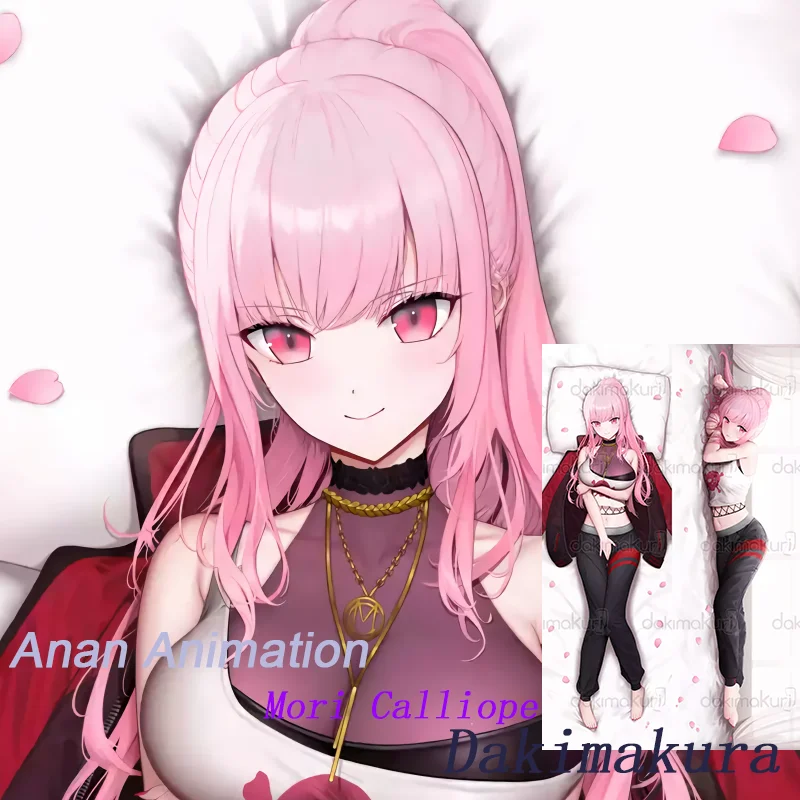 Dakimakura Anime Mori Calliope obojstranná tlače vankúš v životnej veľkosti vankúš