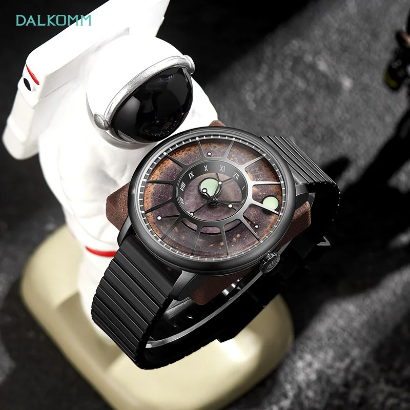 Dalmomm 2024 Dizajn Nové mechanické hodinky NH35 Planet Téma Automatické hodinky Pánske svetelné ruky 100 metrov vodotesný gumový remienok