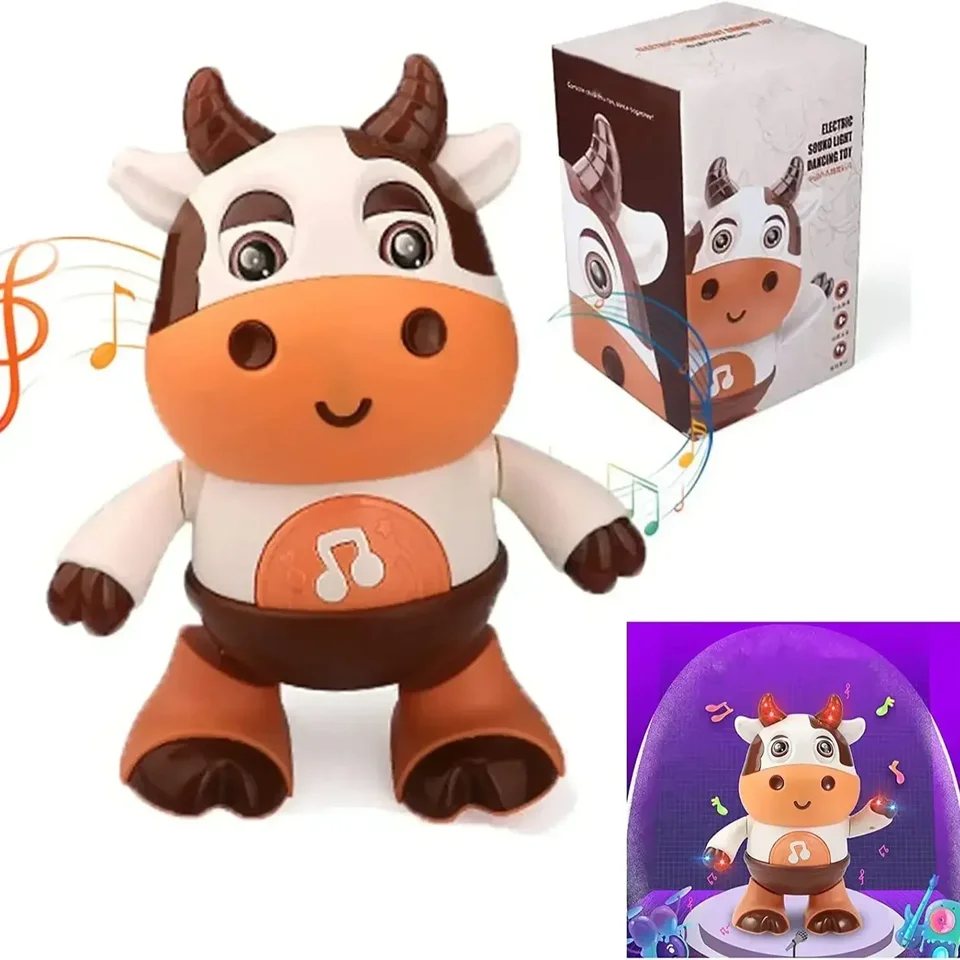 Dancing Cow Musical Hračky Moveble detská kravská hračka s hudbou a LED svetlá pre deti 6 až 12 mesiacov vzdelávacie hračky pre deti
