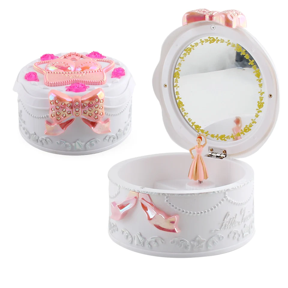 Dancing Girl Musical Boxes Toy Rotuing Doll Dolling Predvádzanie baletu narodeniny darček svadobná dekorácia zvuková hračka vianočný darček