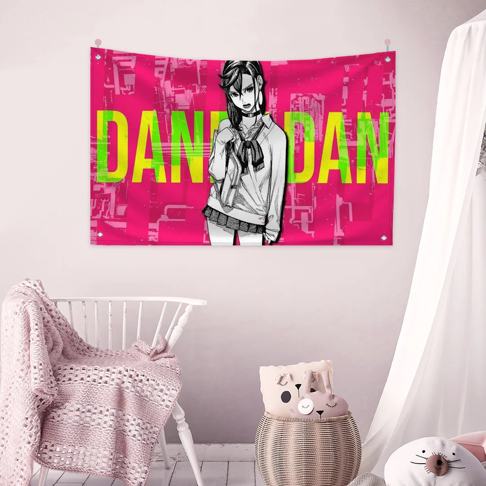 Dandadan Anime zavesenie vlajky záhradná vlajka Banner izba dekorácie stena dekorácie tapisérie domáce dekorácie Garážové vlajky pre spálne