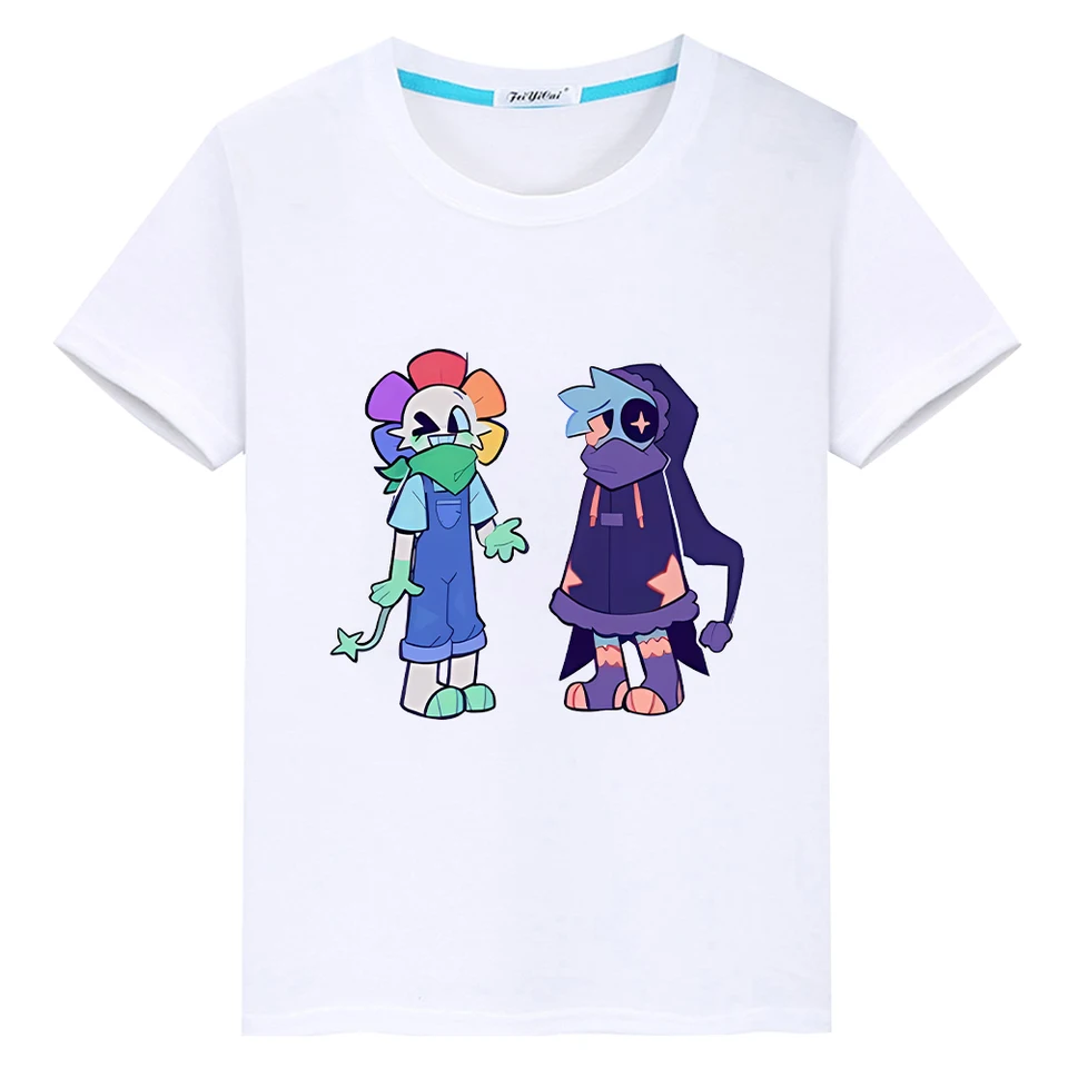 Dandys World Tlač Cartoon T tričko pre deti chlapec 10 rokov anime krátke 100%bavlnené odpaliská Tops Pýcha tričko Y2K One Piece Girls oblečenie