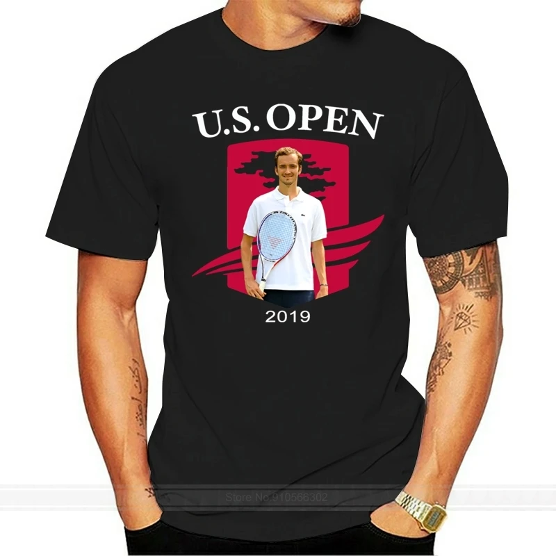 Daniil Medvedev US Open Team Daniil Medvedev T tričko čierna navyná tlače pre mužov-tlače? Tričko