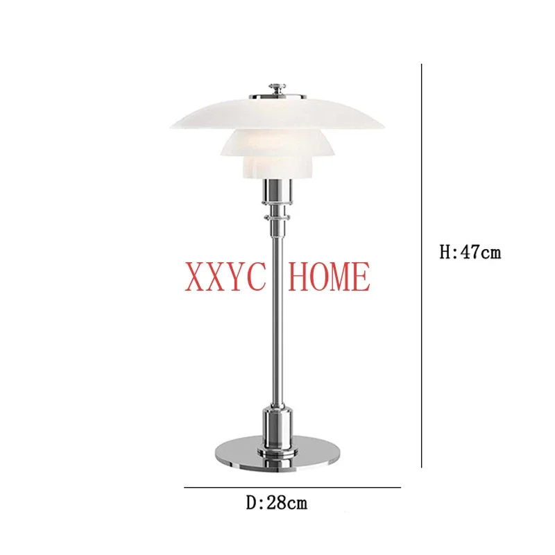 DANISH PH 3/2 Desk Lampa Nordic Style postmoderný minimalistický kreatívna obývacia izba Štúdia Hotel mäkká nočná nočná dekorácia sklenená stolová lampa