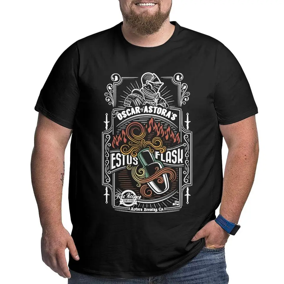 Dark Souls T tričko Sir Oscar z Astory's Estus Flask Men Tričko Veľké vysoké tričko Tričko s krátkym rukávom Oblečenie Veľká veľkosť 4xl 5xl 6xl