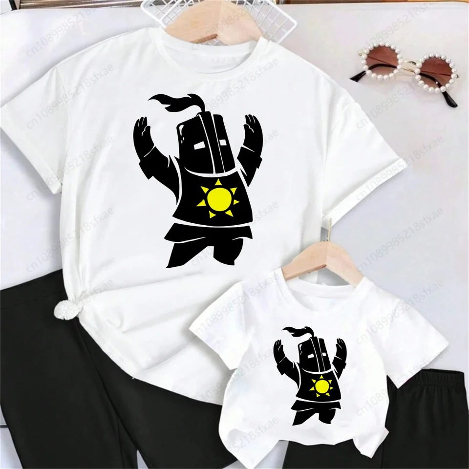 Dark Souls tlač chlapcov tričko pre rodinnú karikatúru vtipné tričko pre deti letné detské oblečenie tričko karikatúry biele topy Tee