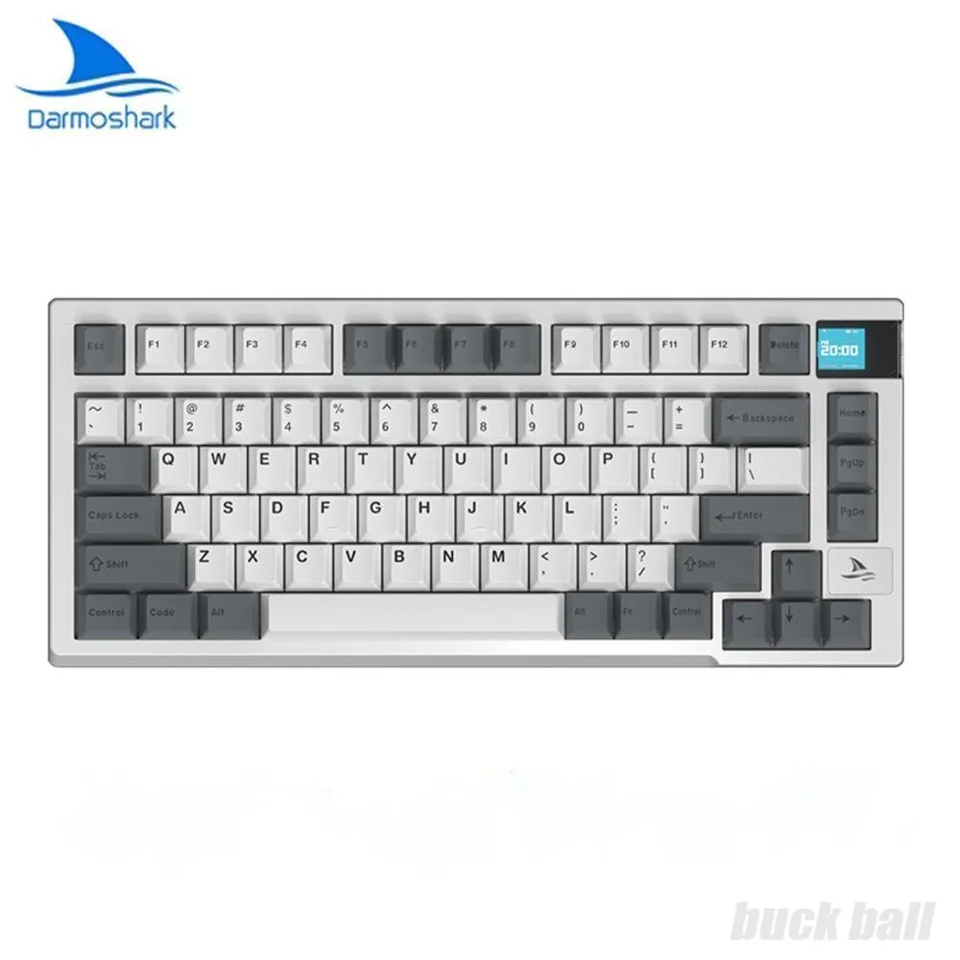 Darmoshark K8 Mechanická klávesnica Tft Color Screen Troj režim výmeny tepla RGB Wireless Game Klávesnica 81 Kľúčové tesnenie PC Game