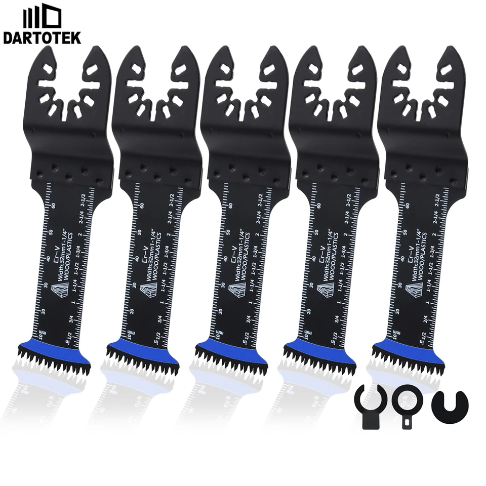 Dartotek 5ks oscilujúce pílky sada japonských zubov drevené rezatie PVC plastové drevo Multifunkčná píla Cutter