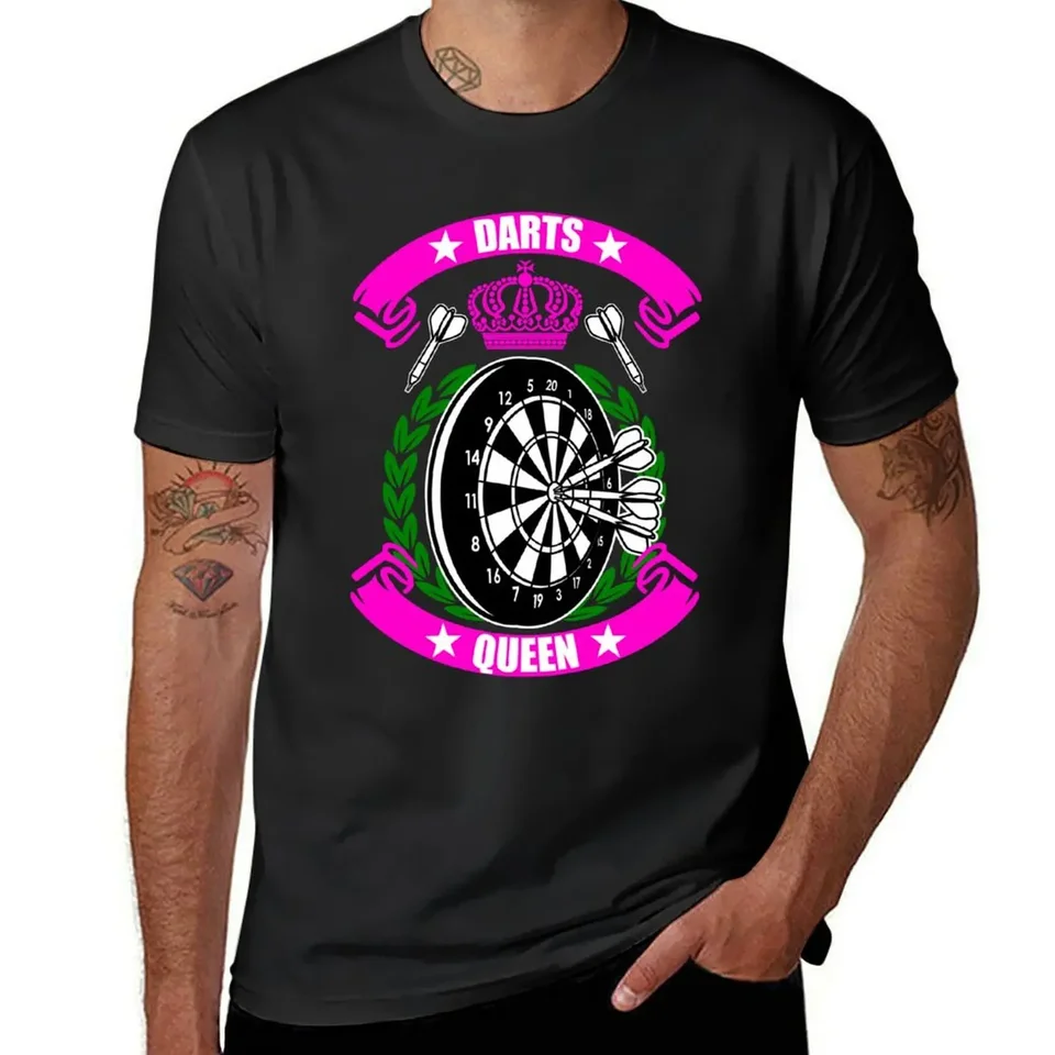 Darts Queen Gift Dart Board Tričko Prispôsobené obyčajné chlapci biele pánske grafické tričká vtipné