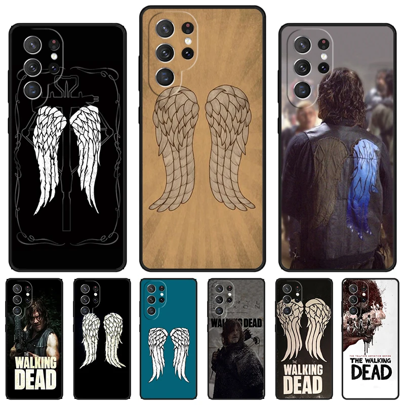 Daryl Dixon Wings Zombie telefónny puzdro pre Samsung Galaxy S24 S23 S22 Ultra Note 10 20 Plus S8 S9 S10 S20 S21 Fe Cover